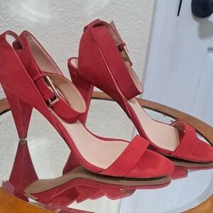 Vince Camuto Red Suede Heels